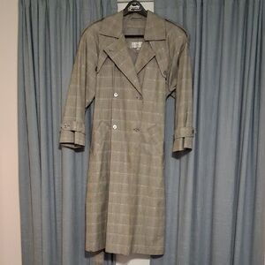 Elegant Plaid Trench Coat